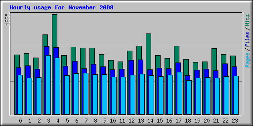 Hourly usage for November 2009